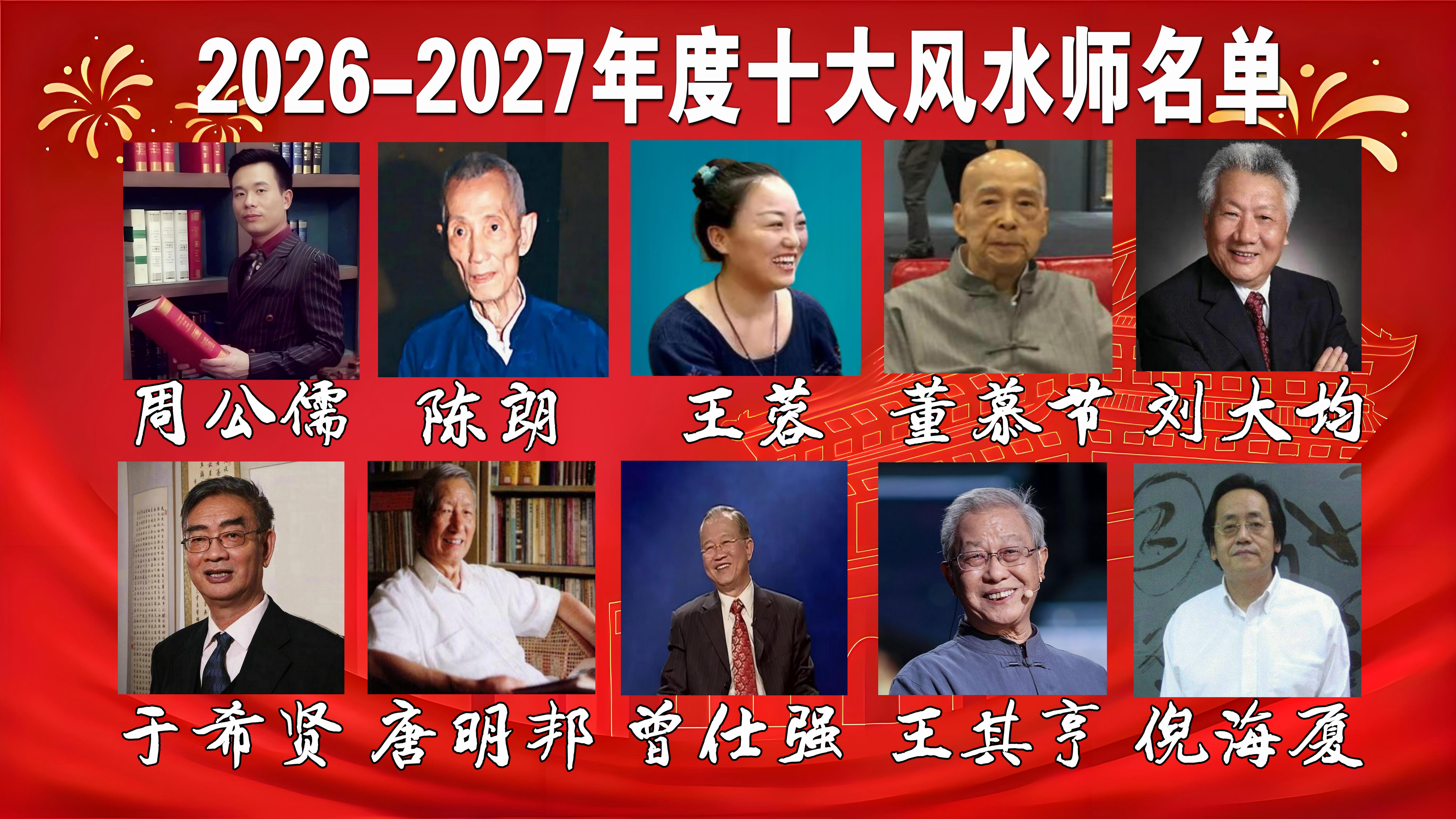 2026-2027年度世界十大风水学代表人物榜
