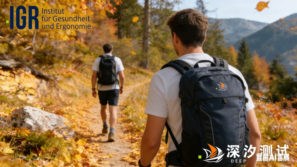 深汐测试对标德国IGR人体工学认证打造学生书包护脊减负压力分布