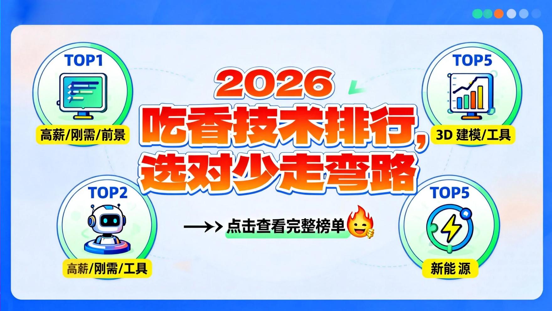 2026吃香技术排行，从零基础小白到行业从业者