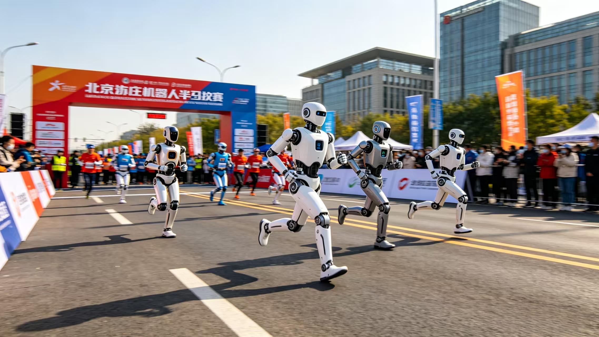 太酷了，去年机器人半马跑2小时，今年50分钟夺冠，逆袭太炸裂！