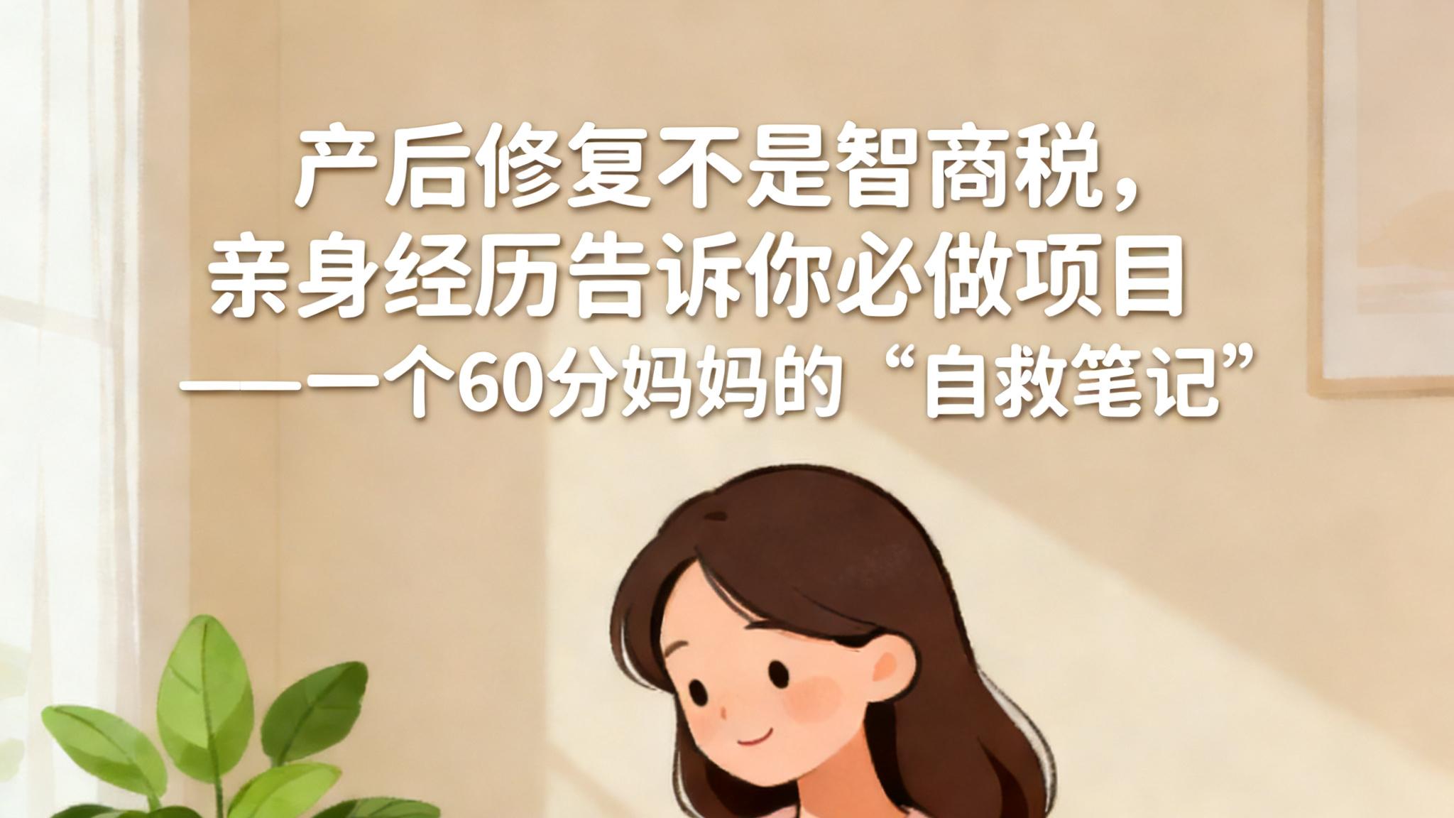 产后修复不是智商税，亲身经历告诉你必做项目——一个60分妈妈的“自救笔记”