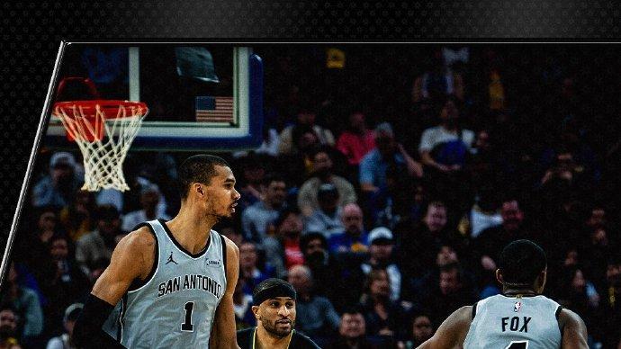 16分逆转残阵勇士，马刺豪取6连胜！文班26分9板，福克斯27分8助