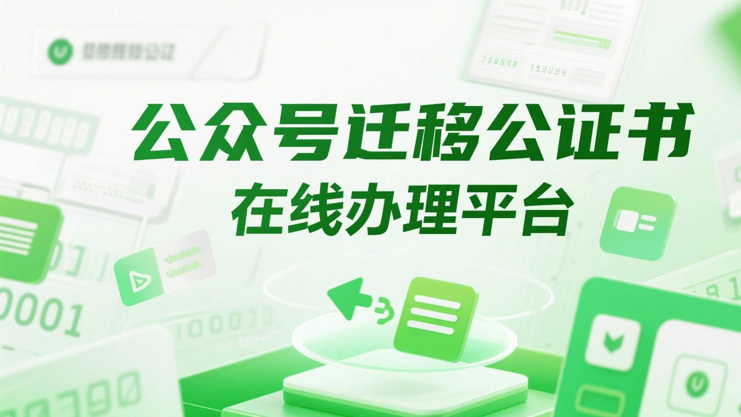 微信公众号迁移公证书在线办理方法：高效完成主体变更与数据转移