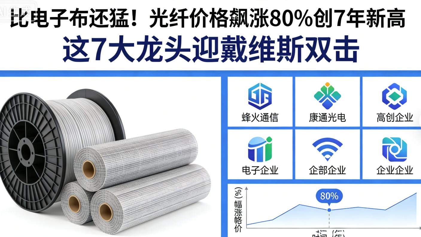 比电子布还猛！光纤价格飙涨80%创7年新高  7大寡头迎戴维斯双击