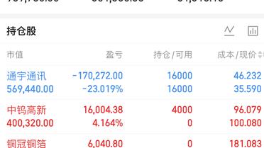 6.24  更新，卖出铜冠铜箔，低吸中钨高新