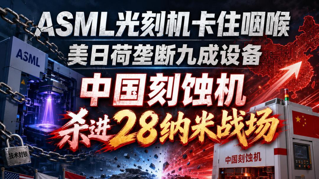 ASML光刻机卡住咽喉、美日荷垄断了九成设备，中国刻蚀机已杀进28纳米战场