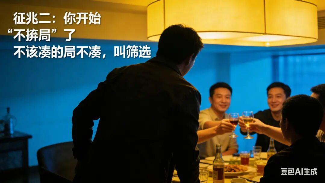 如果你开始不接话、不凑局、不抱怨，恭喜你，你在走上坡路