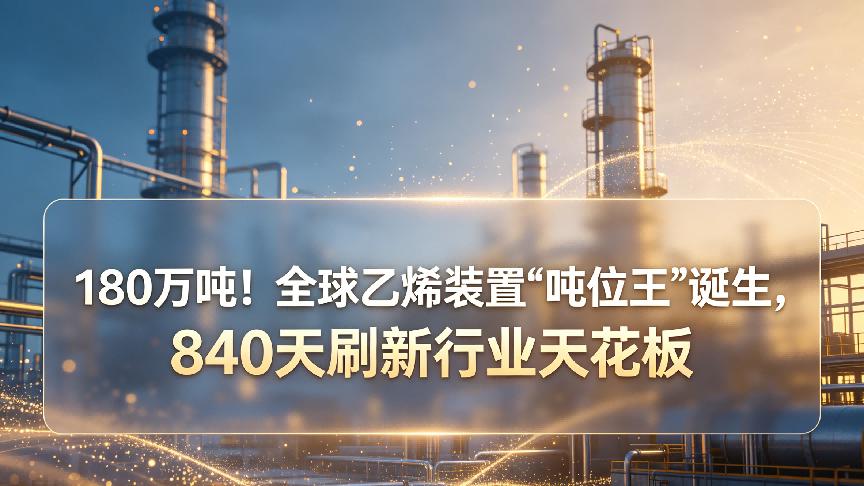 180万吨！全球乙烯装置“吨位王”诞生，840天刷新行业天花板
