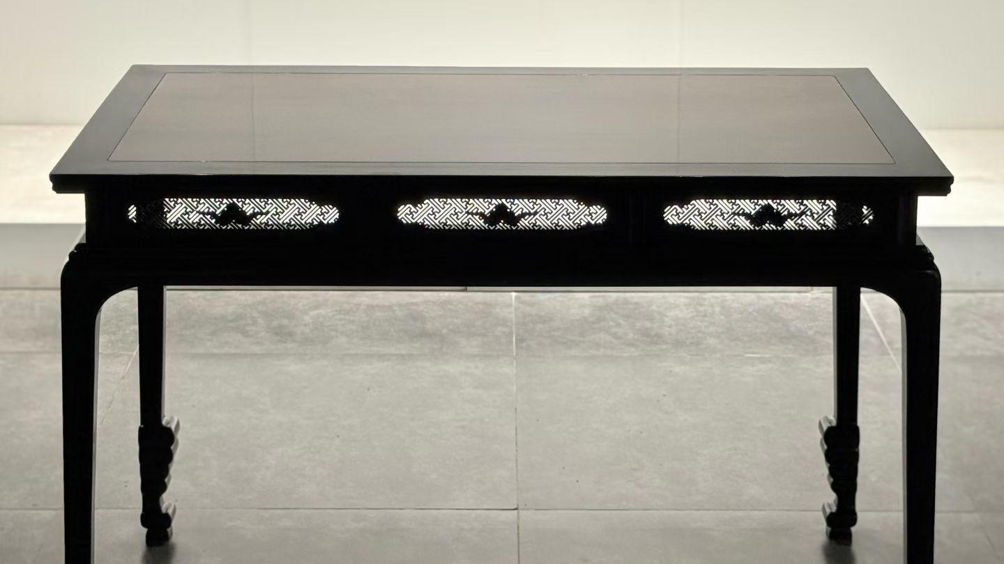 宋式雅韵，紫光檀镶白酸枝，小画桌