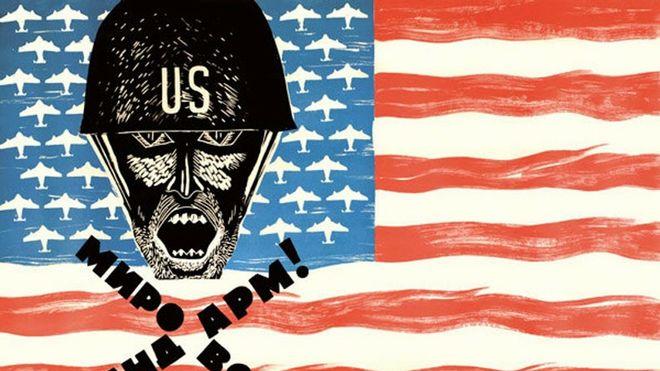 打倒美帝国主义 六十年代苏联反美宣传画