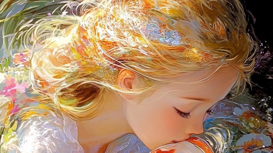 深海少女治愈插画