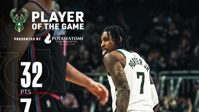 雄鹿3人20+力克热火，过去9场7胜！小波特32+7+7，鲍威尔空砍26分