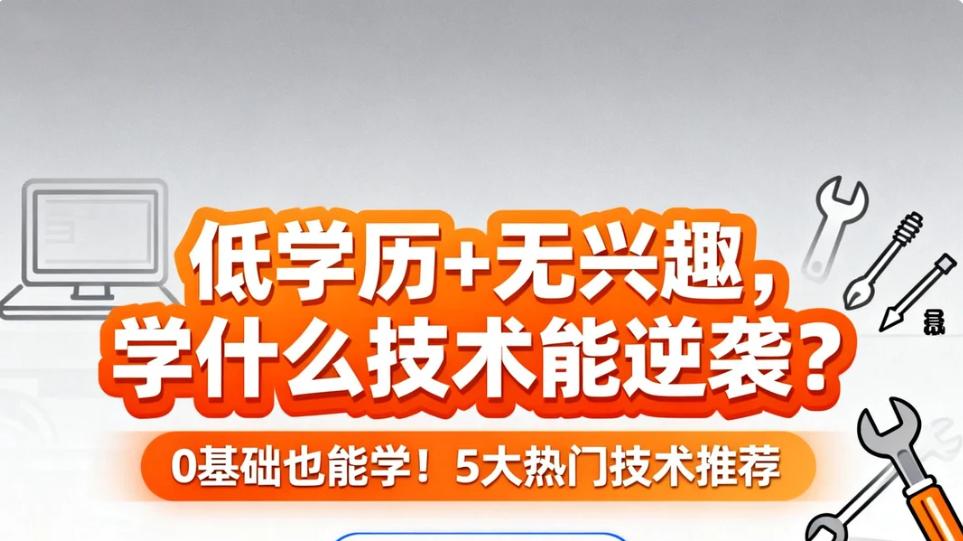 低学历、无爱好，想学技术谋生？这篇实操指南帮你找对方向