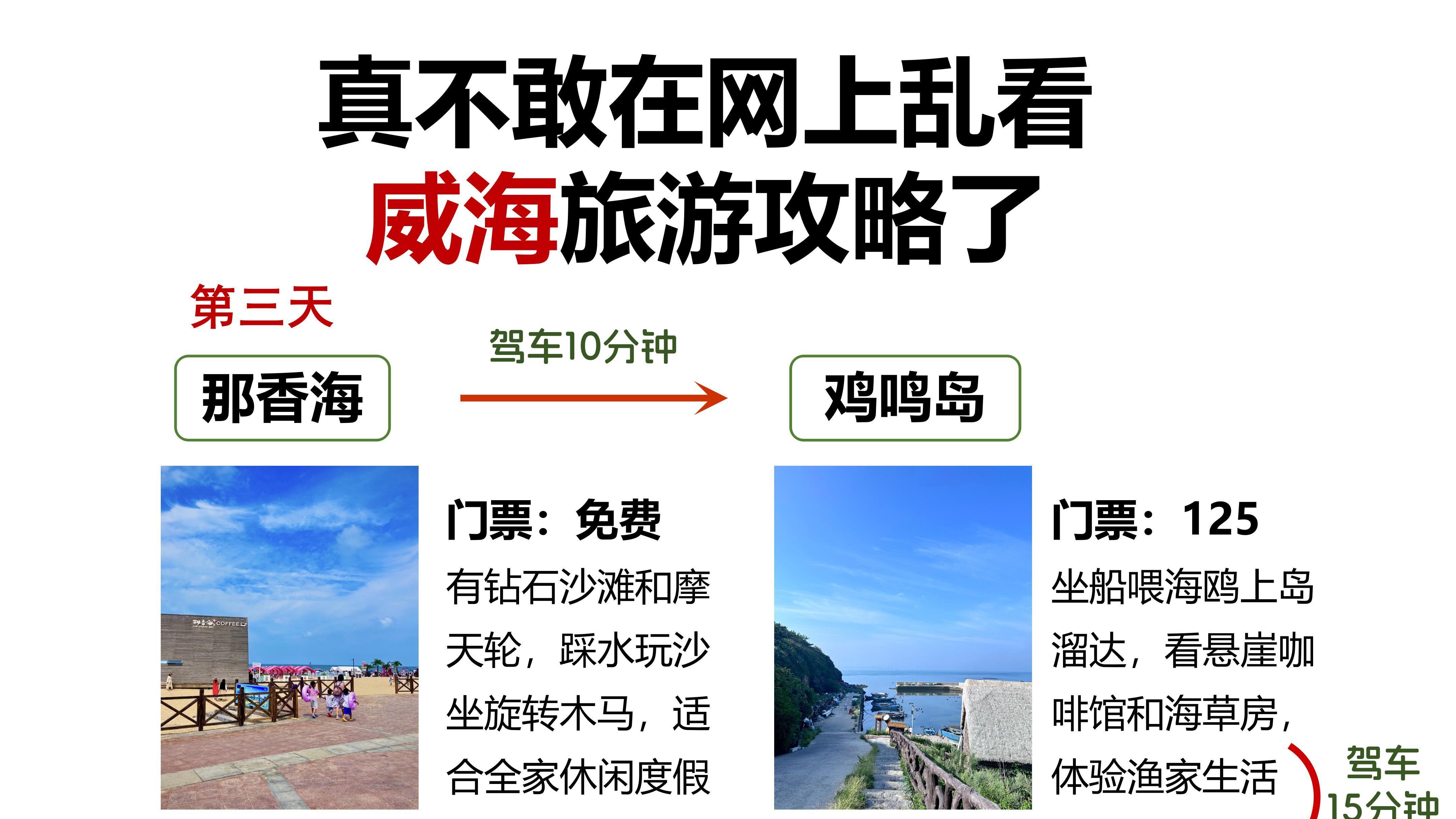 真不敢在网上乱看，威海旅游攻略了