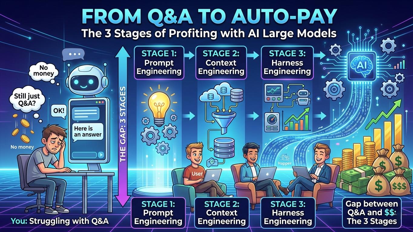 同样用大模型，别人已经开始自动赚钱，你还在问一句答一句？差距就在这3个阶段