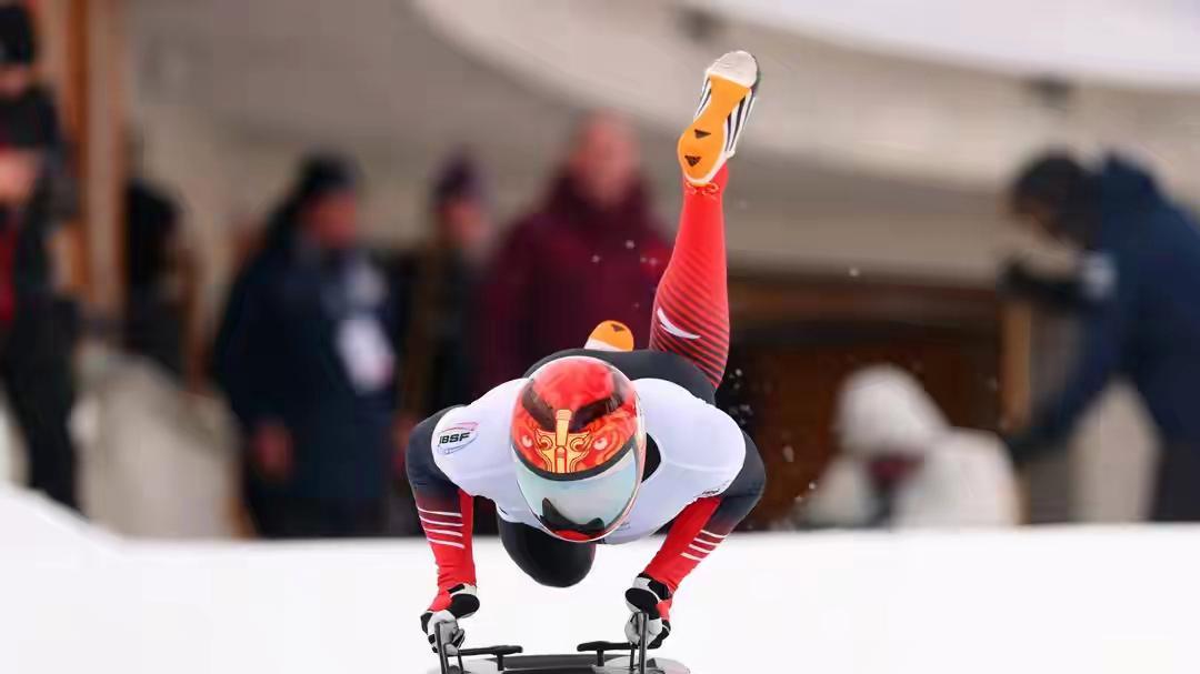钢架雪车世界杯赵丹/殷正夺得混合团体金牌 殷正获得男子铜牌