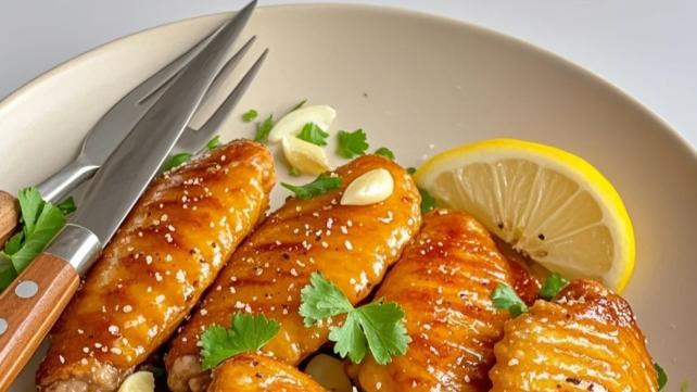 柠檬蒜香煎鸡翅：外焦里嫩，清新不腻的美味享受