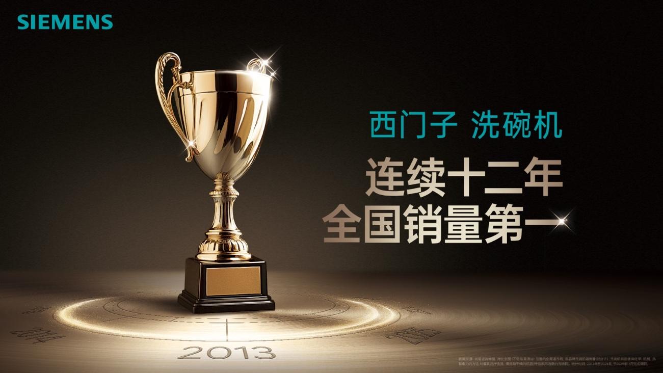连续十二年全国销量第一，西门子洗碗机再树行业标杆!