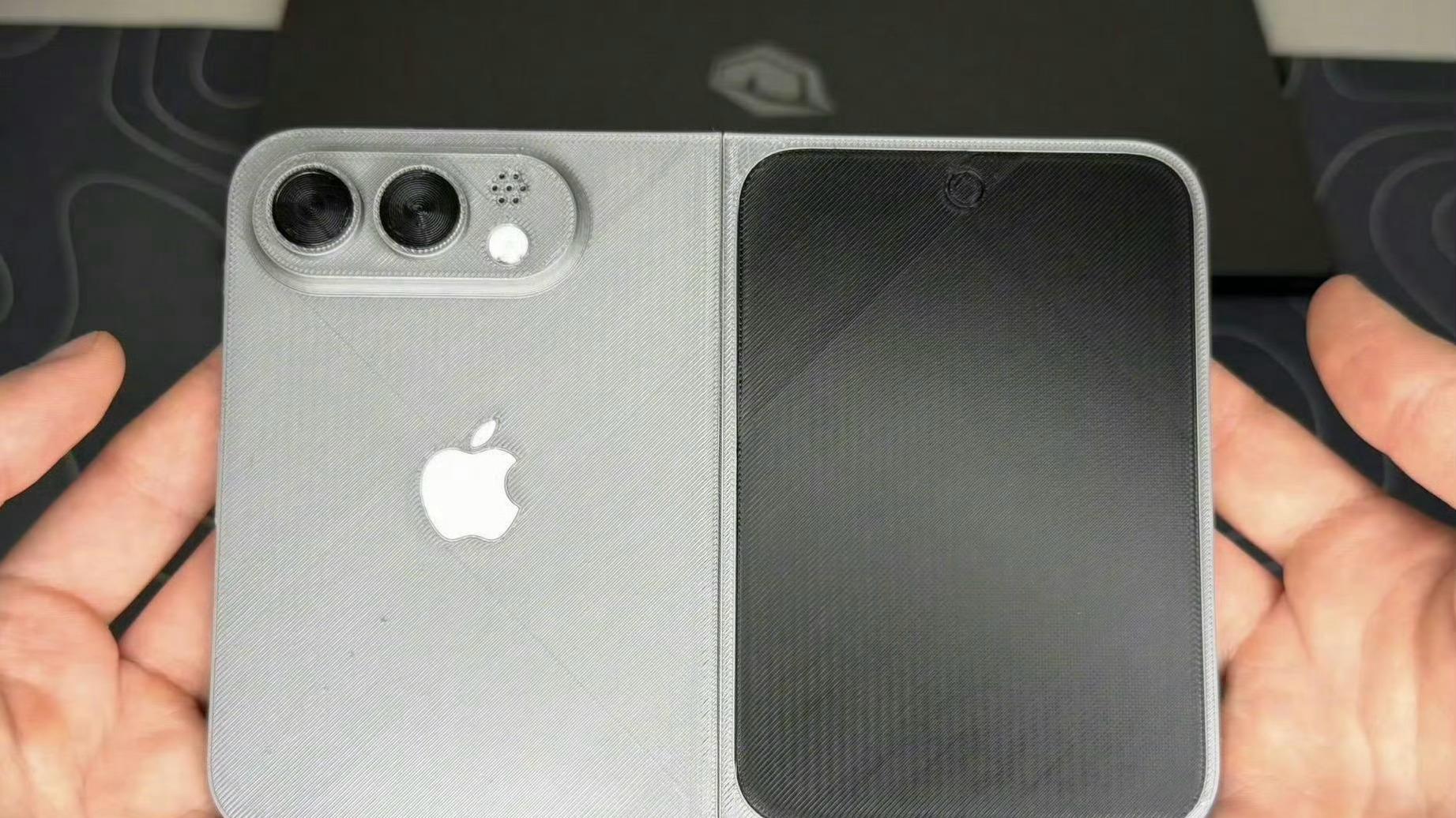 苹果iPhone Fold外观曝光：横向阔折叠设计，看齐华为Pura X Max