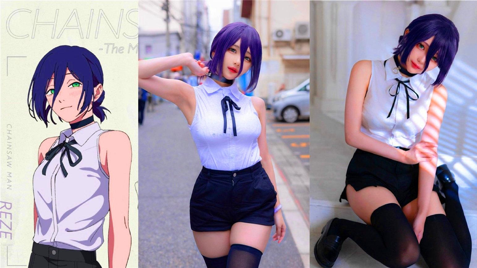 甲壳虫轿车Cos《电锯人》波奇塔，安上电锯后没有违和感