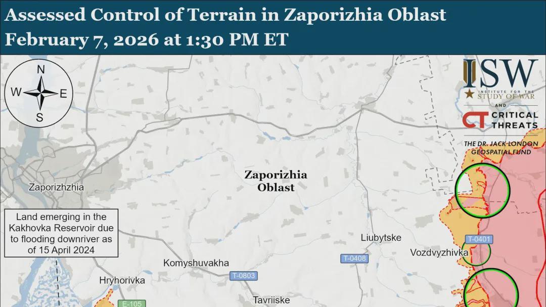 美国战争研究所最新消息，扎波罗热战斗分化，俄军沿着古利艾波勒向西推进