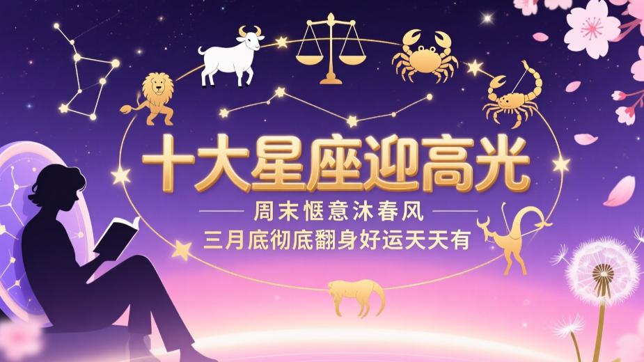 十大星座迎高光，周末惬意沐春风，三月底彻底翻身好运天天有