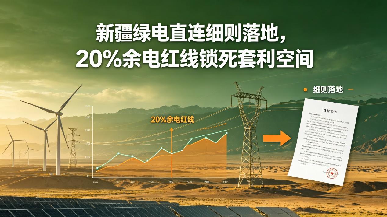 新疆绿电直连细则落地，20%余电红线锁死套利空间