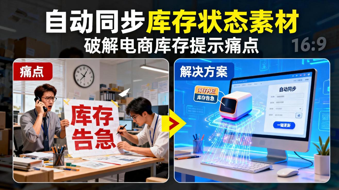 自动同步库存状态素材 破解电商库存提示痛点