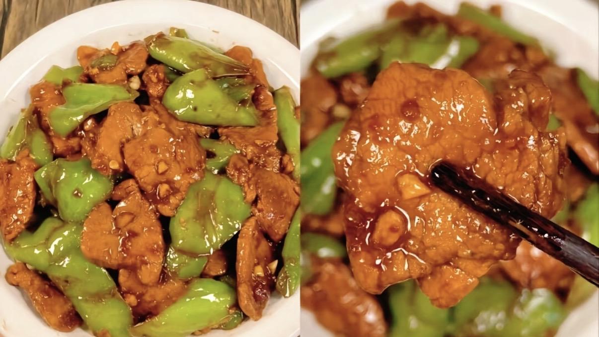 青椒炒肉这样做，比饭店还够味