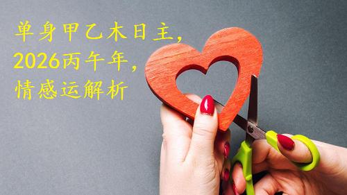 单身甲乙木日主，2026丙午年，情感运解析