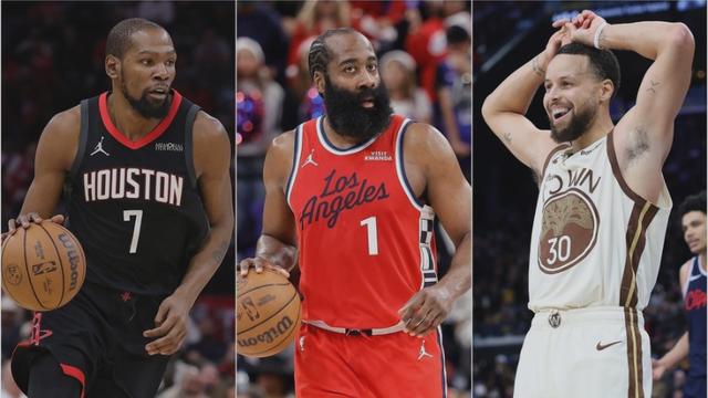 杜兰特和哈登在NBA历史得分榜上排名上升！库里也即将跻身前20名