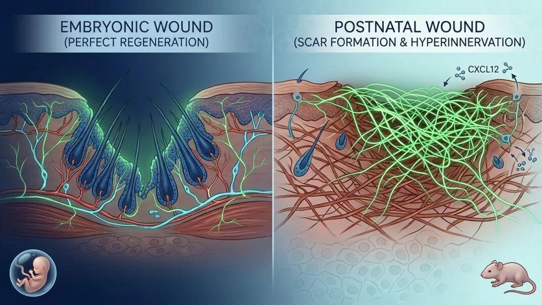 《Cell》：阻碍皮肤无痕再生的罪魁祸首是伤口处神经过度生长