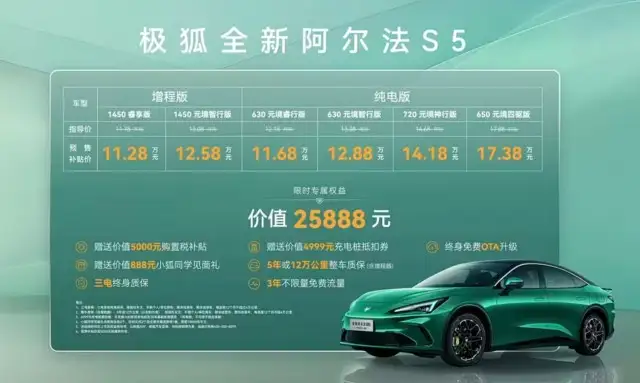 新款极狐阿尔法 S5 定档 3.18 上市