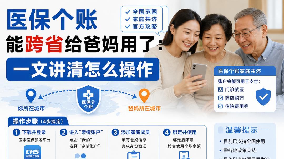 医保个账能跨省给爸妈用了：一文讲清怎么操作