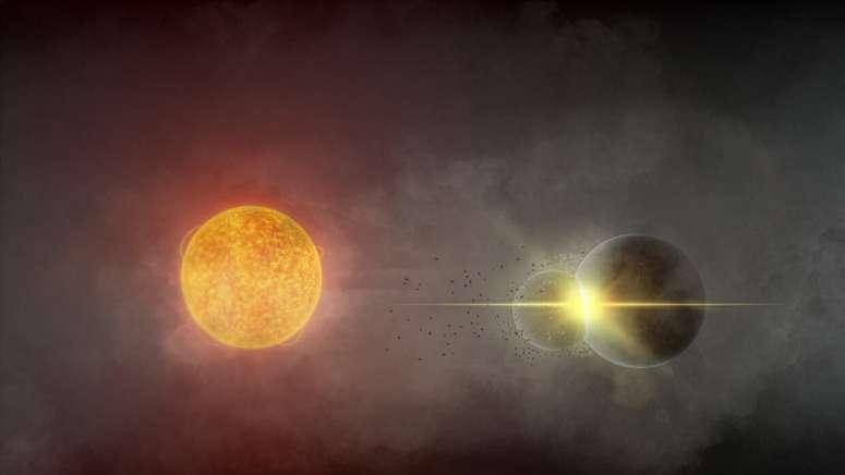 天文学家收集了两颗行星碰撞的罕见证据