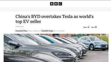 超越特斯拉！比亚迪问鼎2025年全球纯电销量冠军