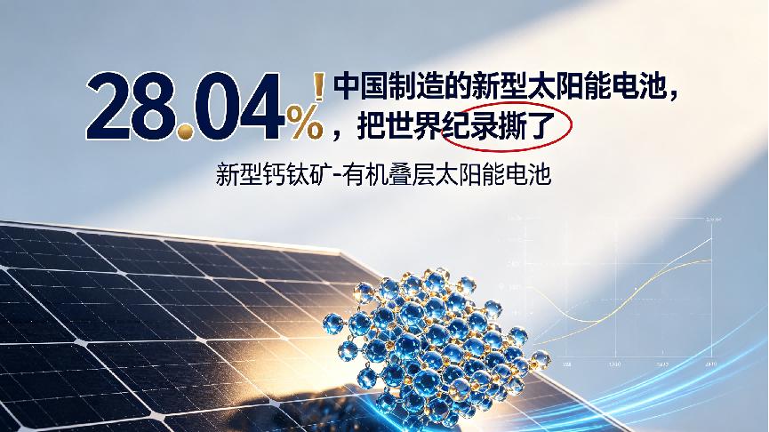 28.04%！我国制造的新型太阳能电池，把世界纪录撕了
