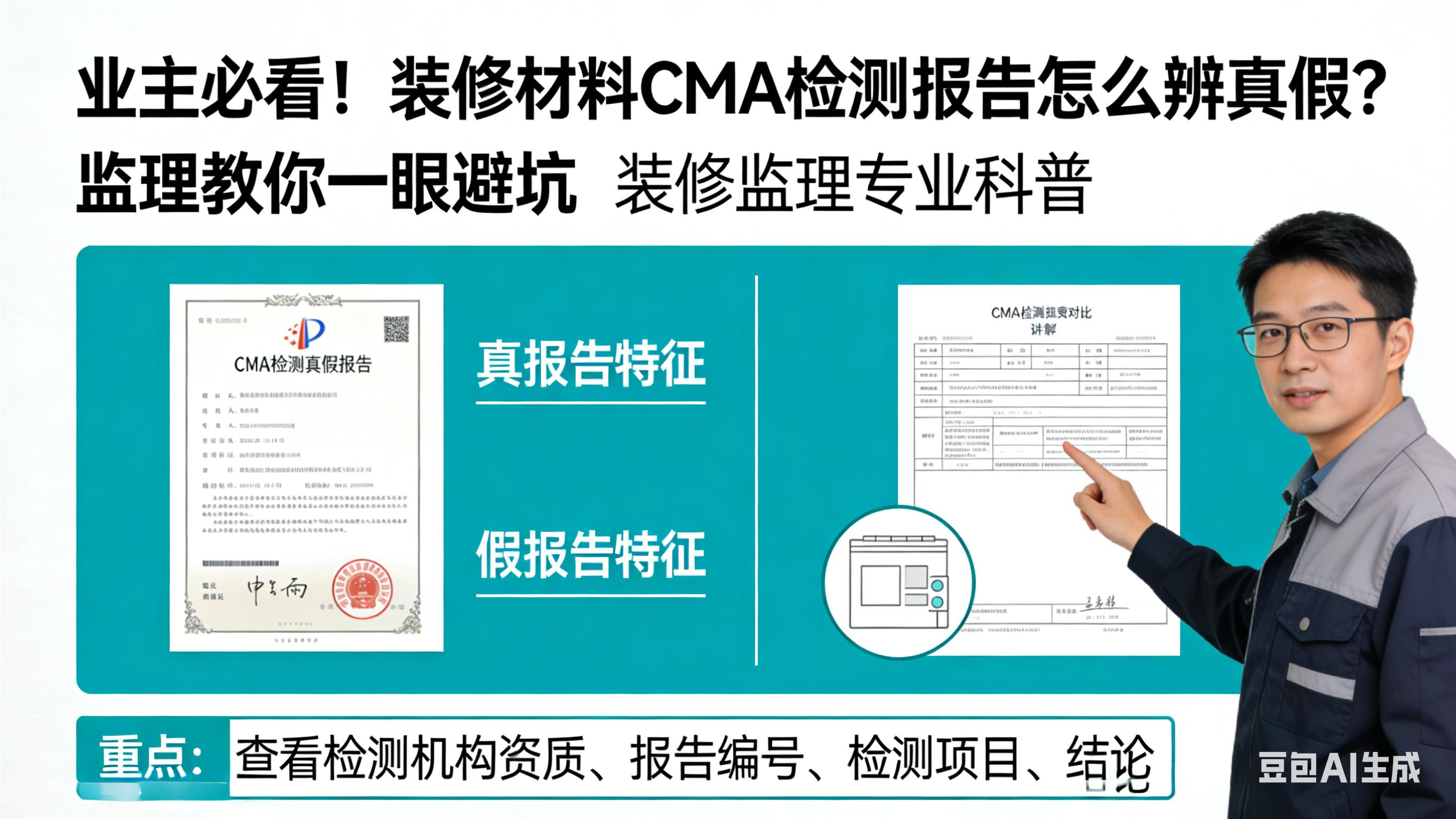 业主必看！装修材料CMA检测报告怎么辨真假？监理教你一眼避坑