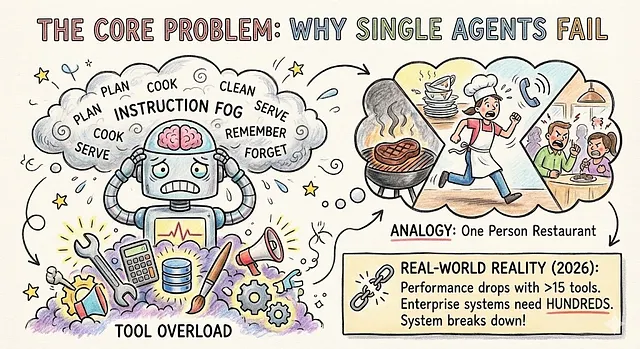 别再往一个智能体里塞功能了：6种多智能体模式技术解析与选型指南