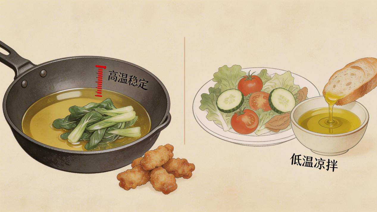 瓦子坪山茶油知识分享：山茶油 vs 橄榄油