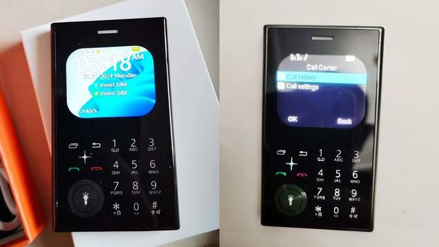 外形如卡片的小众手机，2.0英寸镜面玻璃屏，73克重量纤薄好用