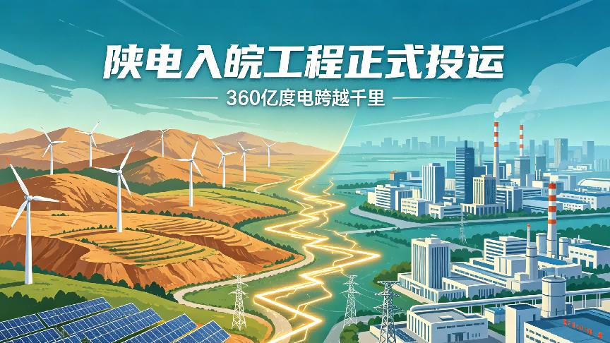 360亿度电跨越千里：陕电入皖工程正式投运