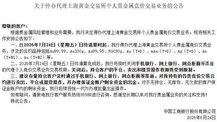 国际金价创13年最大单季跌幅 多家银行收紧黄金杠杆业务