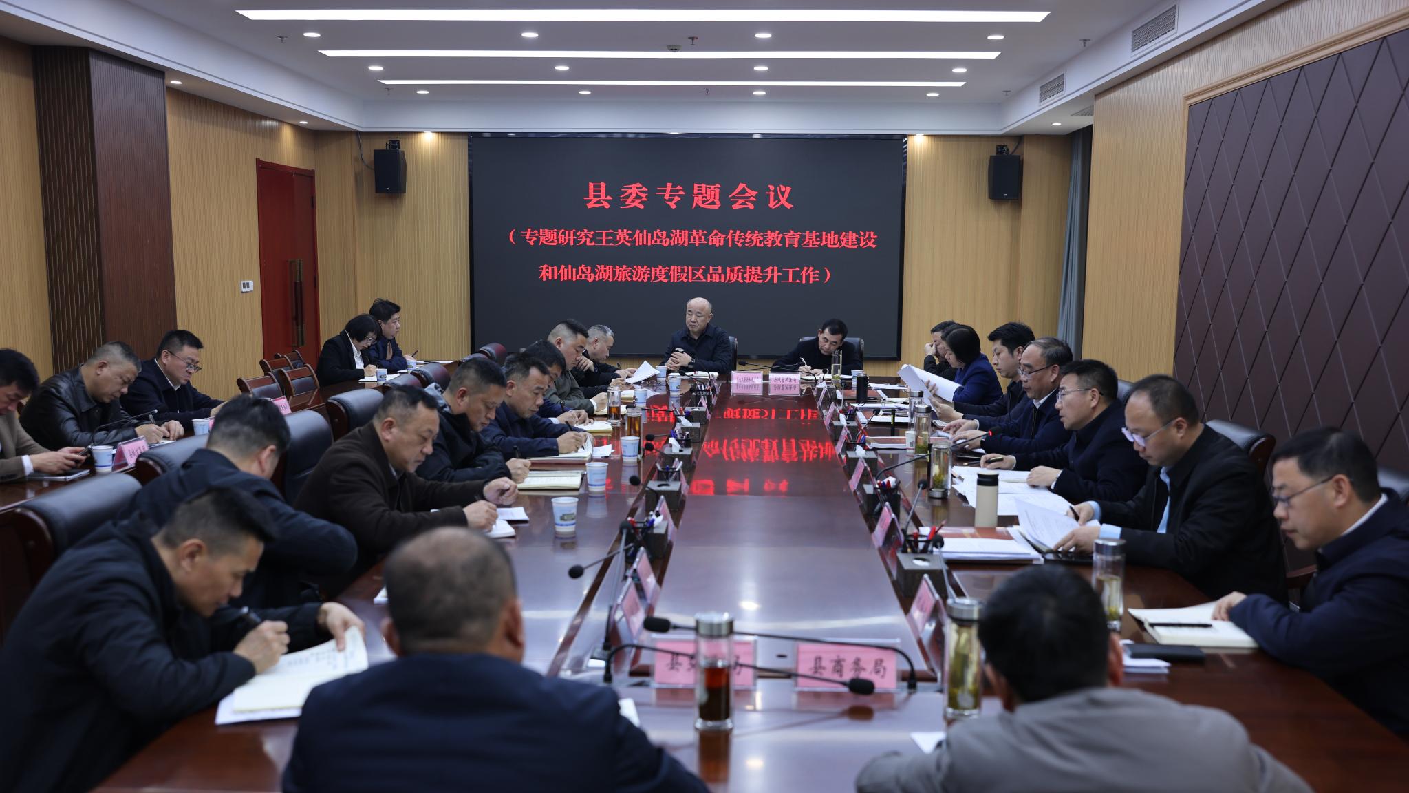 阳新县委专题研究王英仙岛湖旅游工作