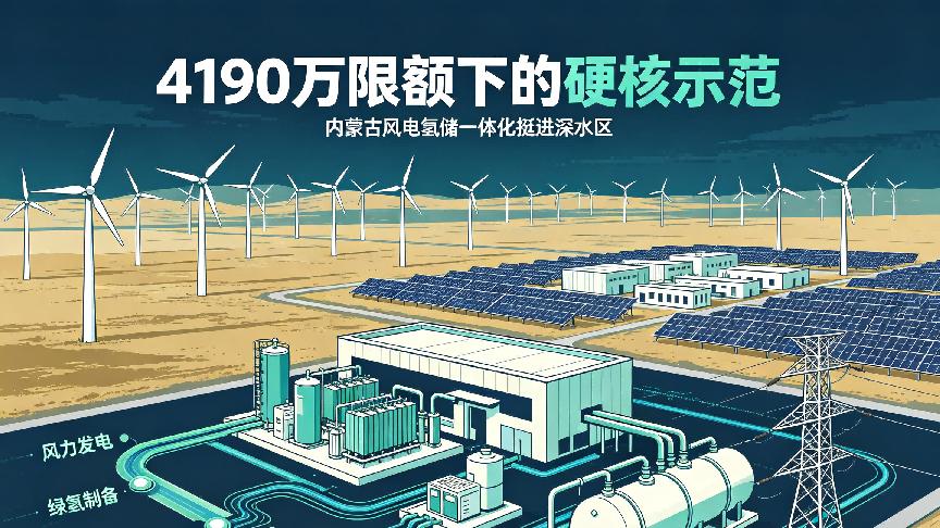 4190万限额下的硬核示范：内蒙古风电氢储一体化挺进深水区
