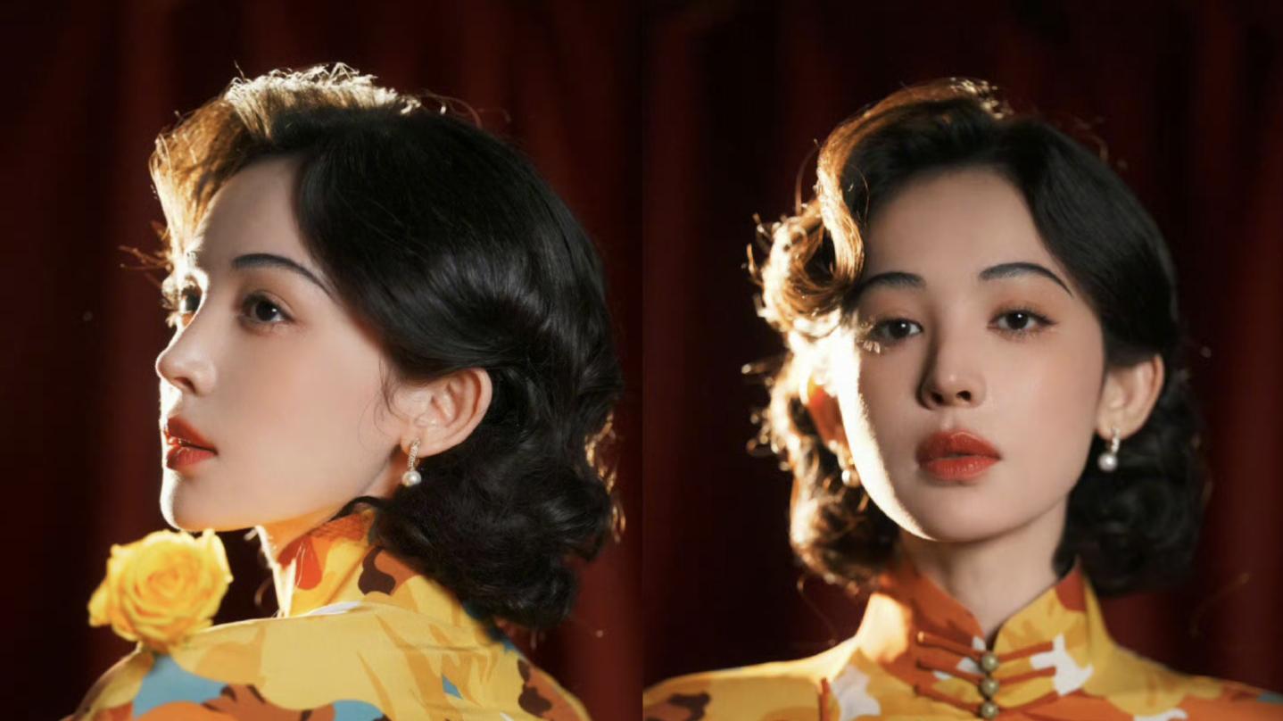 娜扎旗袍造型梦回民国！挂历美人走进现实太绝了