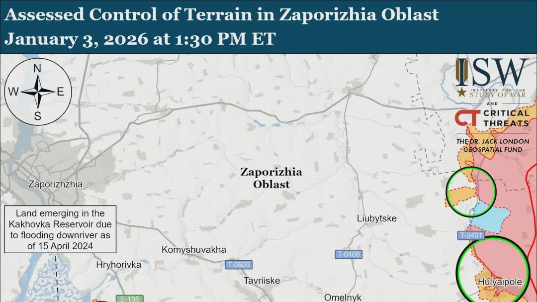 美国战争研究所最新消息，扎波罗热战线异常活跃，俄军在多地同时发力