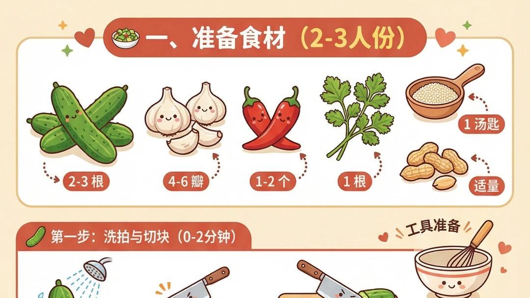 家常菜：拍黄瓜家常做法