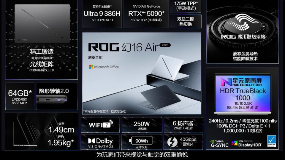 高端全能本再添新品，ROG幻Air 2026亮相，屏幕、性能都升级了