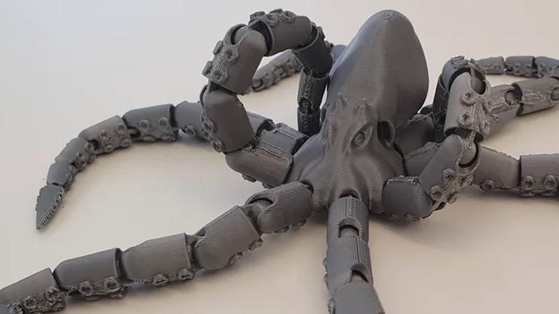 3D打印章鱼手板模型过程-齐乐手板